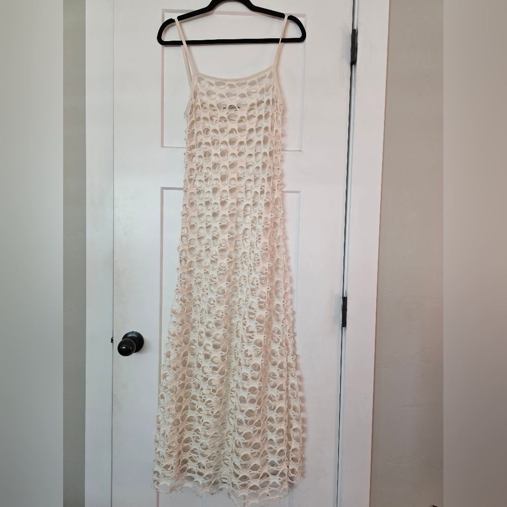 Zara White Crochet Swim Coverup